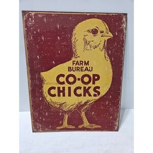 Farm Bureau Co-op Chicks Tin Sign 16x12.5 Desperate Enterprises Distressed